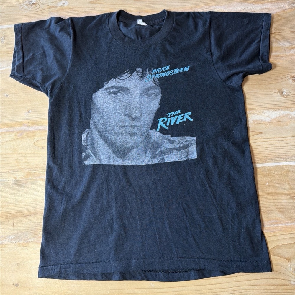 Vintage Bruce‎ Springsteen The River T-Shirt 80s Rock Tour Single Stitch Black S